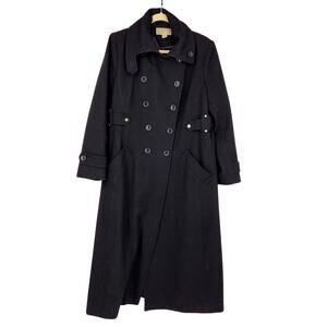 Michael Kors Wool Double Breasted Winter Overcoat – Size 14 - Black Classic